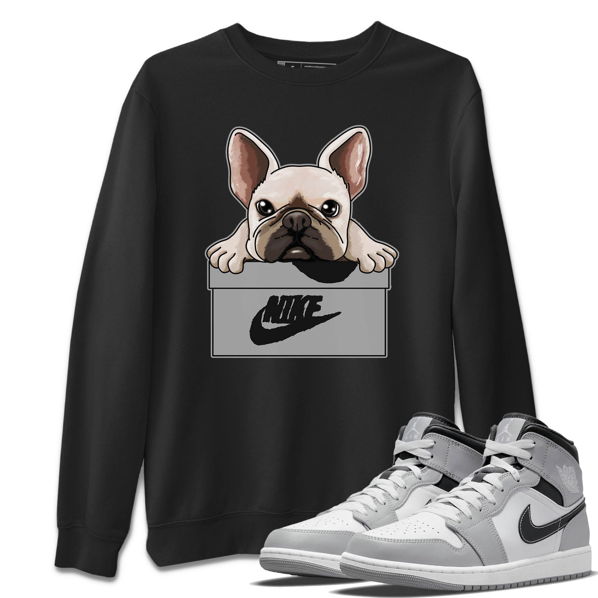 Jordan 1 Light Smoke Grey Sneaker Match Tees French Bulldog Sneaker Tees Jordan 1 Light Smoke Grey Sneaker Release Tees Unisex Shirts