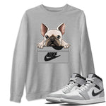 Jordan 1 Light Smoke Grey Sneaker Match Tees French Bulldog Sneaker Tees Jordan 1 Light Smoke Grey Sneaker Release Tees Unisex Shirts