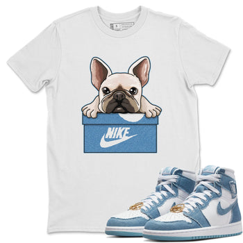 Jordan 1 Denim Sneaker Match Tees French Bulldog Sneaker Tees Jordan 1 Denim Sneaker Release Tees Unisex Shirts