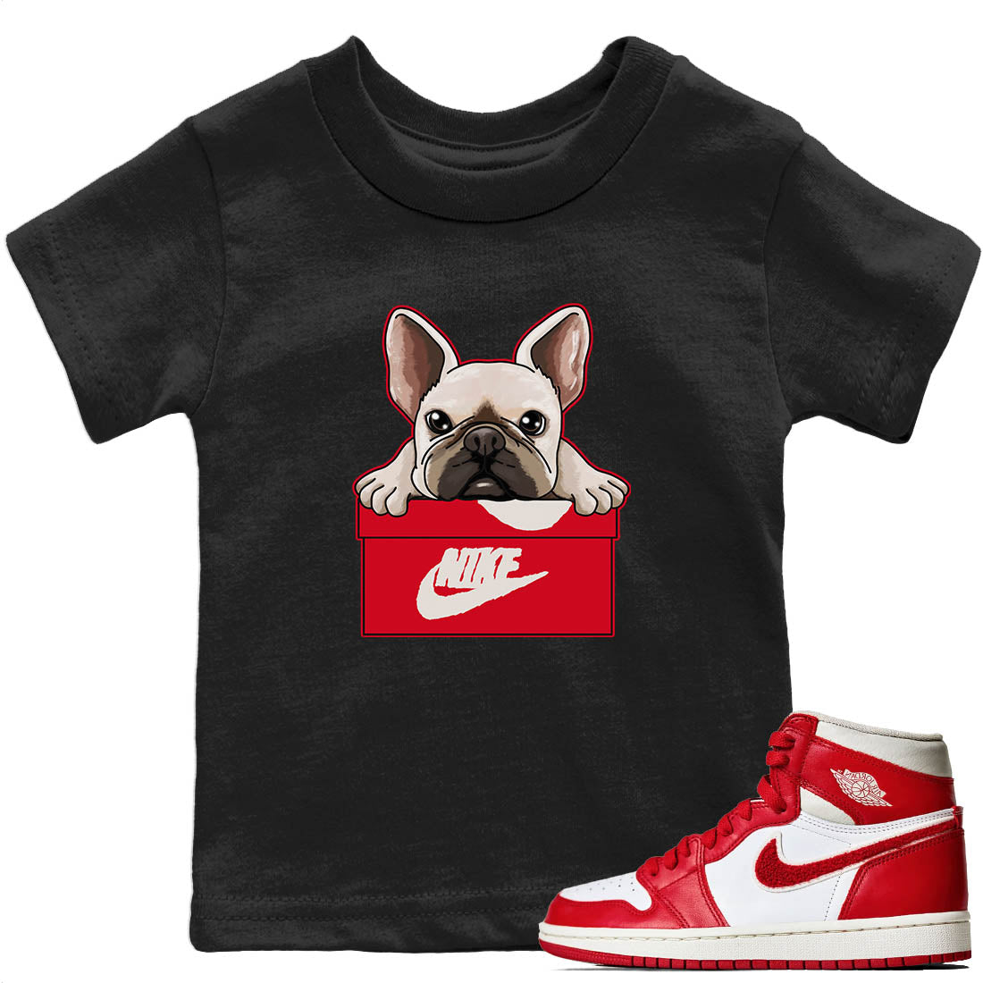 Jordan 1 Newstalgia Sneaker Match Tees French Bulldog Sneaker Tees Jordan 1 Newstalgia Sneaker Release Tees Kids Shirts