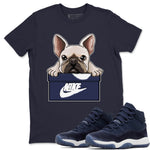 Jordan 11 Midnight Navy Sneaker Match Tees French Bulldog Sneaker Tees Jordan 11 Midnight Navy Sneaker Release Tees Unisex Shirts