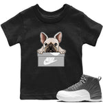 Jordan 12 Stealth Sneaker Match Tees French Bulldog Sneaker Tees Jordan 12 Stealth Sneaker Release Tees Kids Shirts