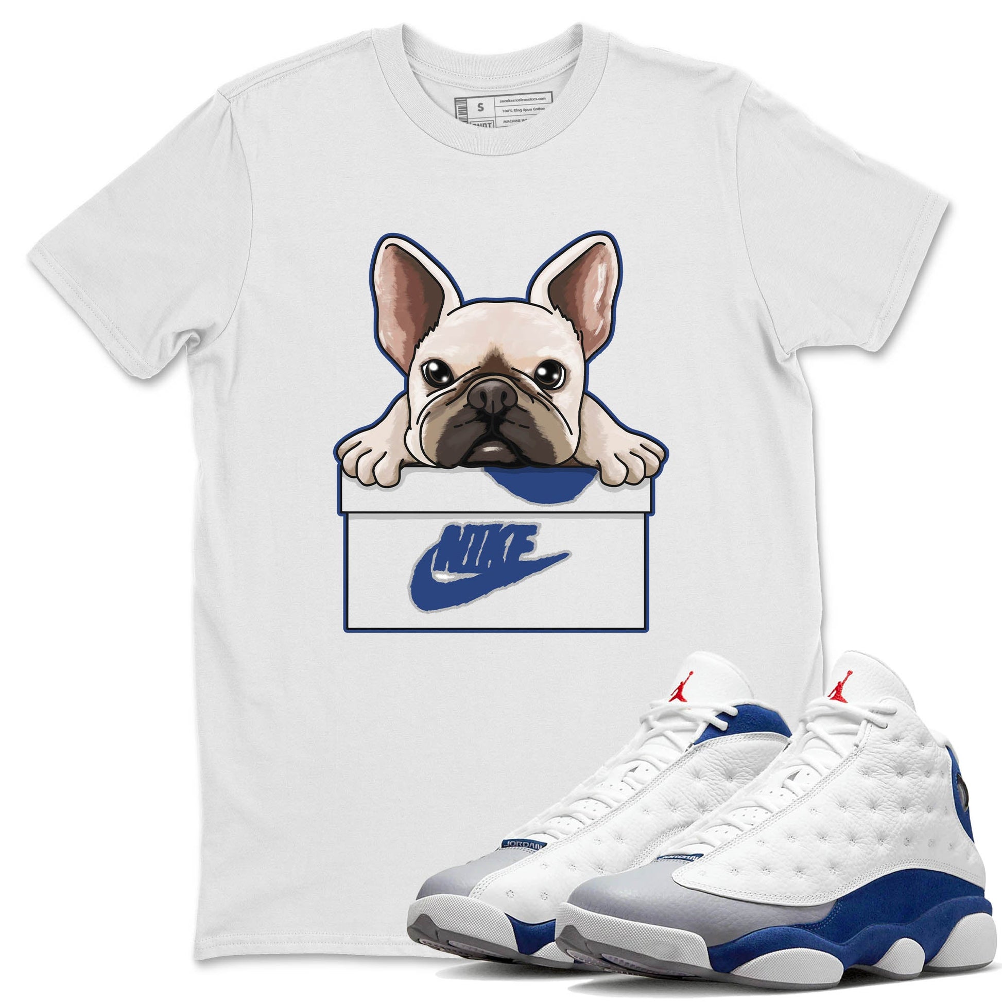 Jordan 13 French Blue Sneaker Match Tees French Bulldog Sneaker Tees Jordan 13 French Blue Sneaker Release Tees Unisex Shirts