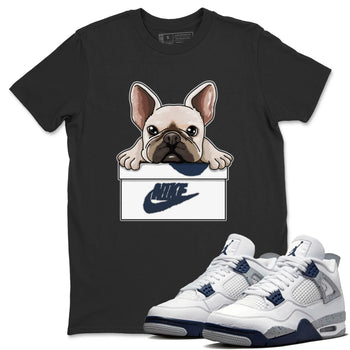 Jordan 4 Midnight Navy Sneaker Match Tees French Bulldog Sneaker Tees Jordan 4 Midnight Navy Sneaker Release Tees Unisex Shirts