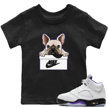 Jordan 5 Concord Sneaker Match Tees French Bulldog Sneaker Tees Jordan 5 Concord Sneaker Release Tees Kids Shirts