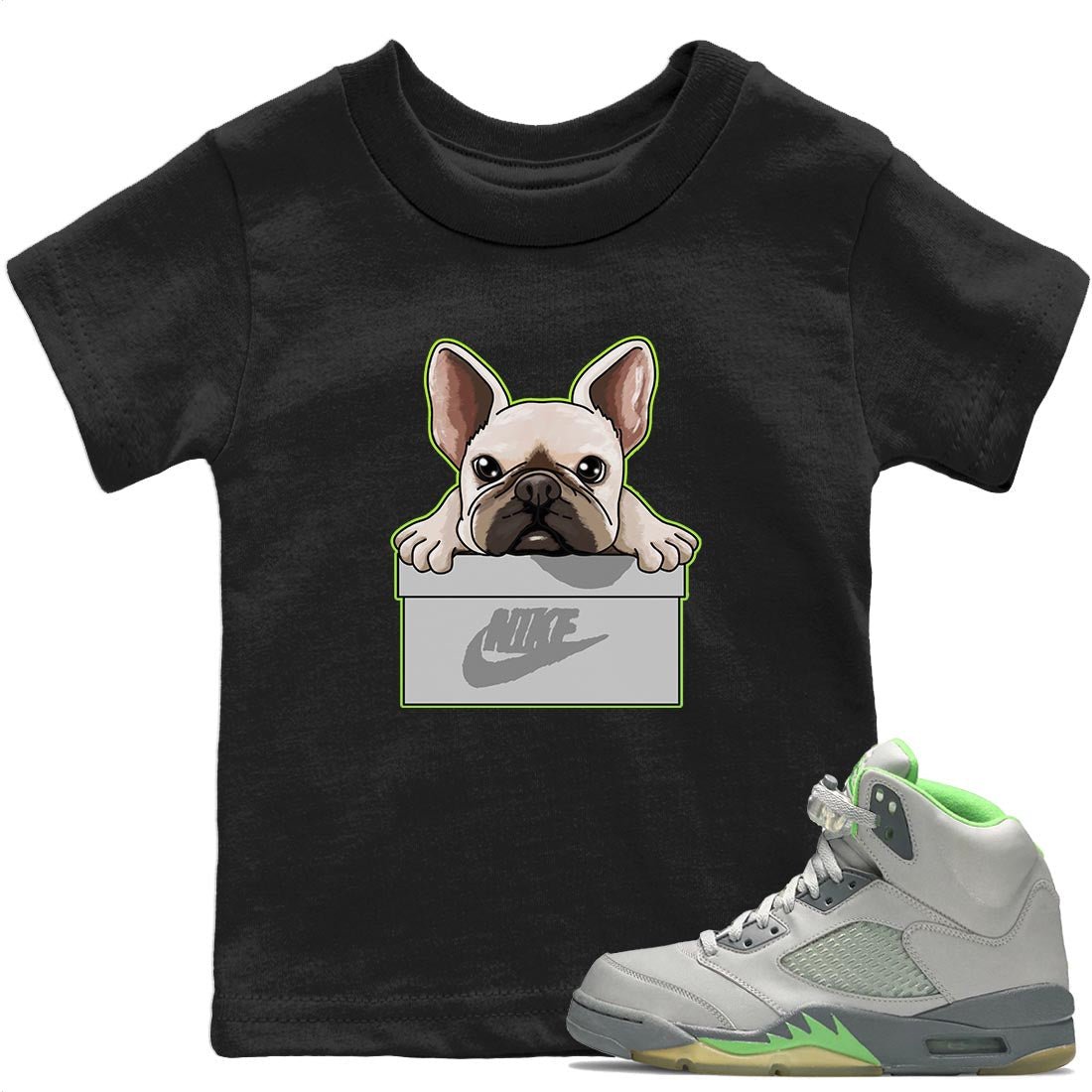 Jordan 5 Green Bean Sneaker Match Tees French Bulldog Sneaker Tees Jordan 5 Green Bean Sneaker Release Tees Kids Shirts
