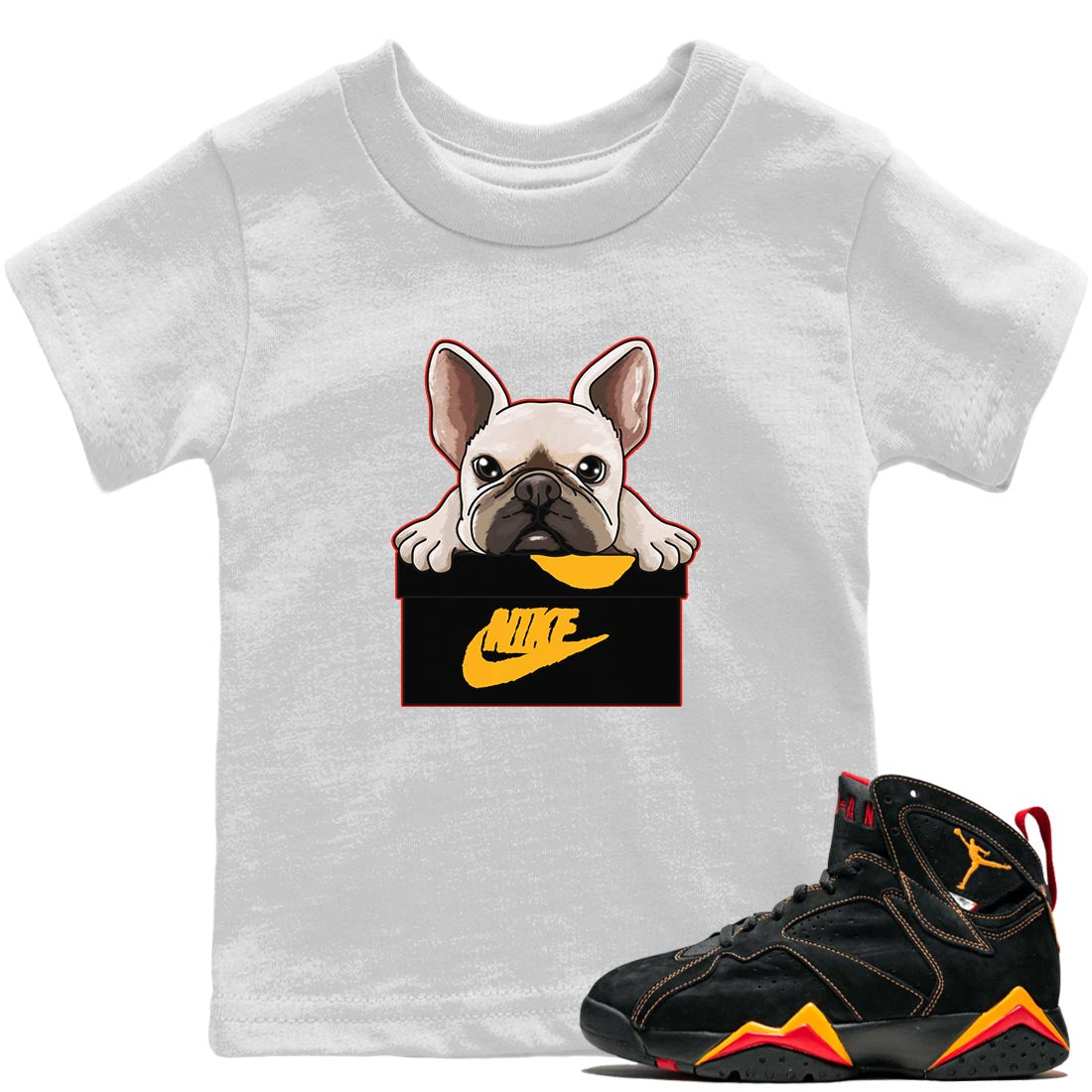 Jordan 7 Citrus Sneaker Match Tees French Bulldog Sneaker Tees Jordan 7 Citrus Sneaker Release Tees Kids Shirts