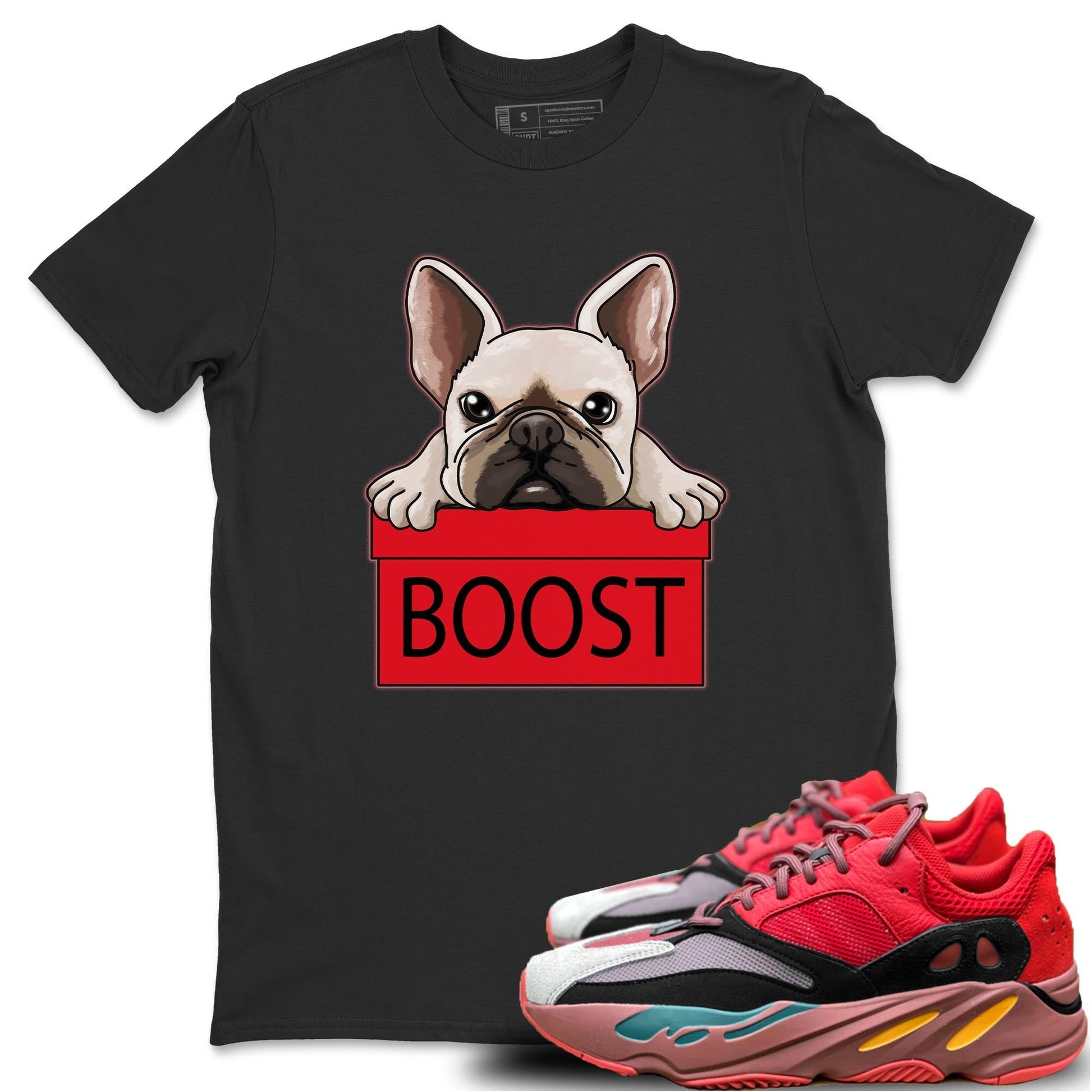 Yeezy 700 Hi-Res Red Sneaker Match Tees French Bulldog Sneaker Tees Yeezy 700 Hi-Res Red Sneaker Release Tees Unisex Shirts