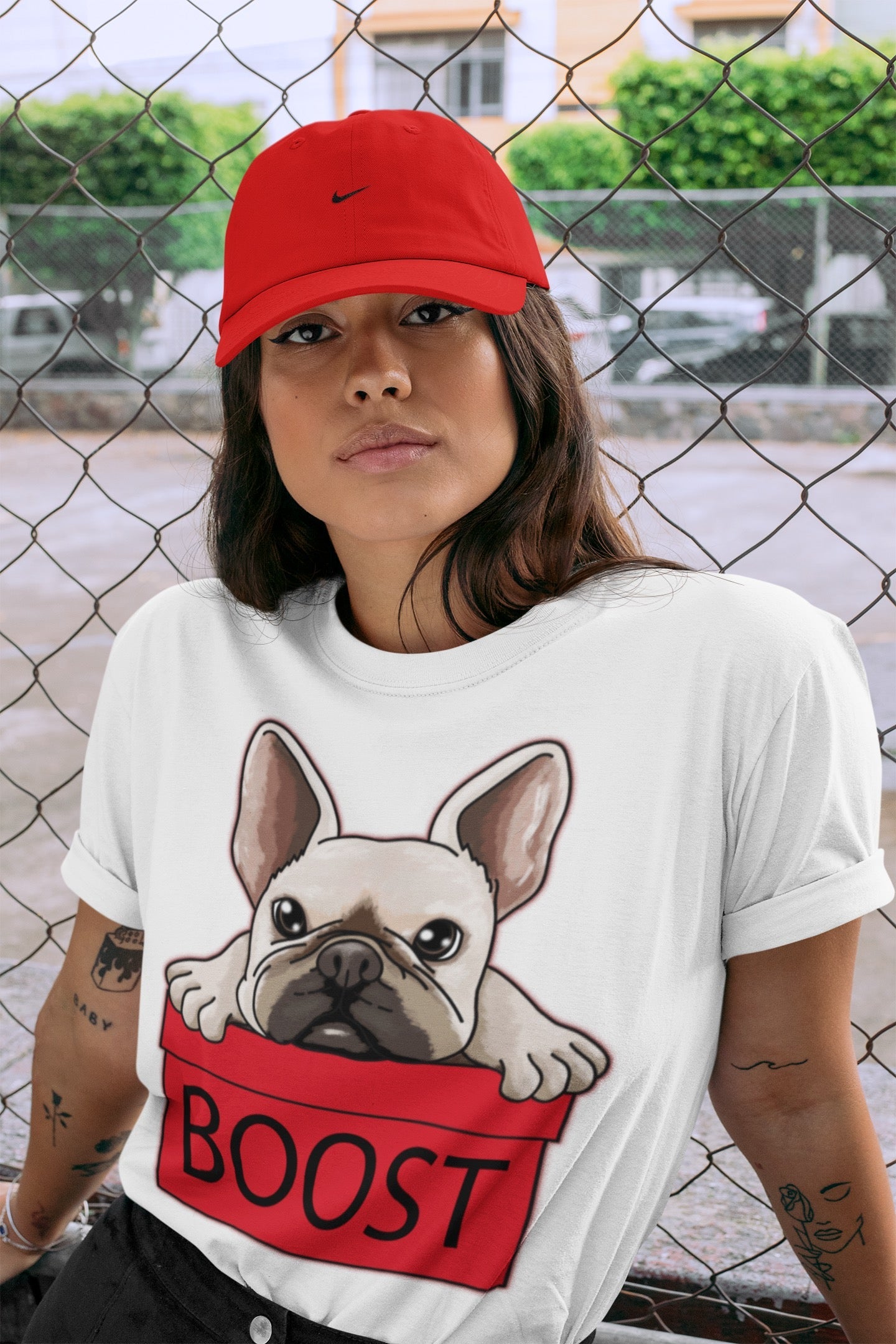 Yeezy 700 Hi-Res Red Sneaker Match Tees French Bulldog Sneaker Tees Yeezy 700 Hi-Res Red Sneaker Release Tees Unisex Shirts