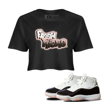 11s Neapolitan sneaker shirt to match jordans Fresh Kicks sneaker tees Air Jordan 11 Neapolitan SNRT Sneaker Tees Sneaker Matching Clothing Brand Black 1 Crop T-Shirt