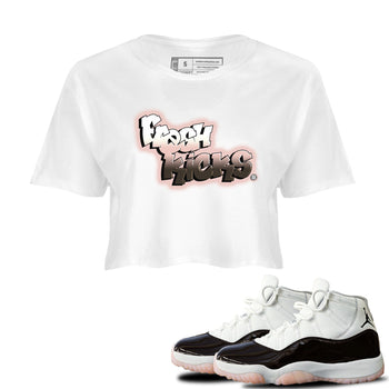 11s Neapolitan sneaker shirt to match jordans Fresh Kicks sneaker tees Air Jordan 11 Neapolitan SNRT Sneaker Tees Sneaker Matching Clothing Brand White 1 Crop T-Shirt