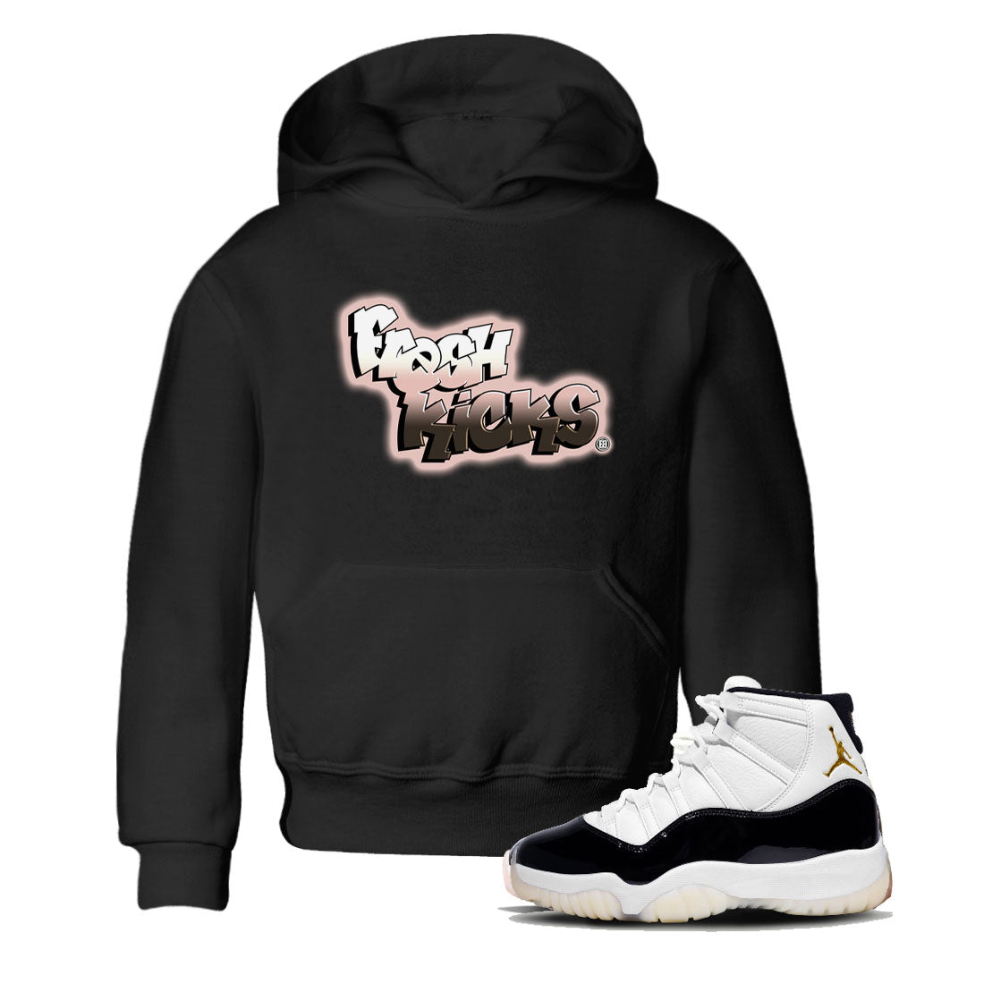 11s Neapolitan sneaker shirt to match jordans Fresh Kicks sneaker tees Air Jordan 11 Neapolitan SNRT Sneaker Tees Sneaker Matching Clothing Brand Baby Toddler Black 1 T-Shirt