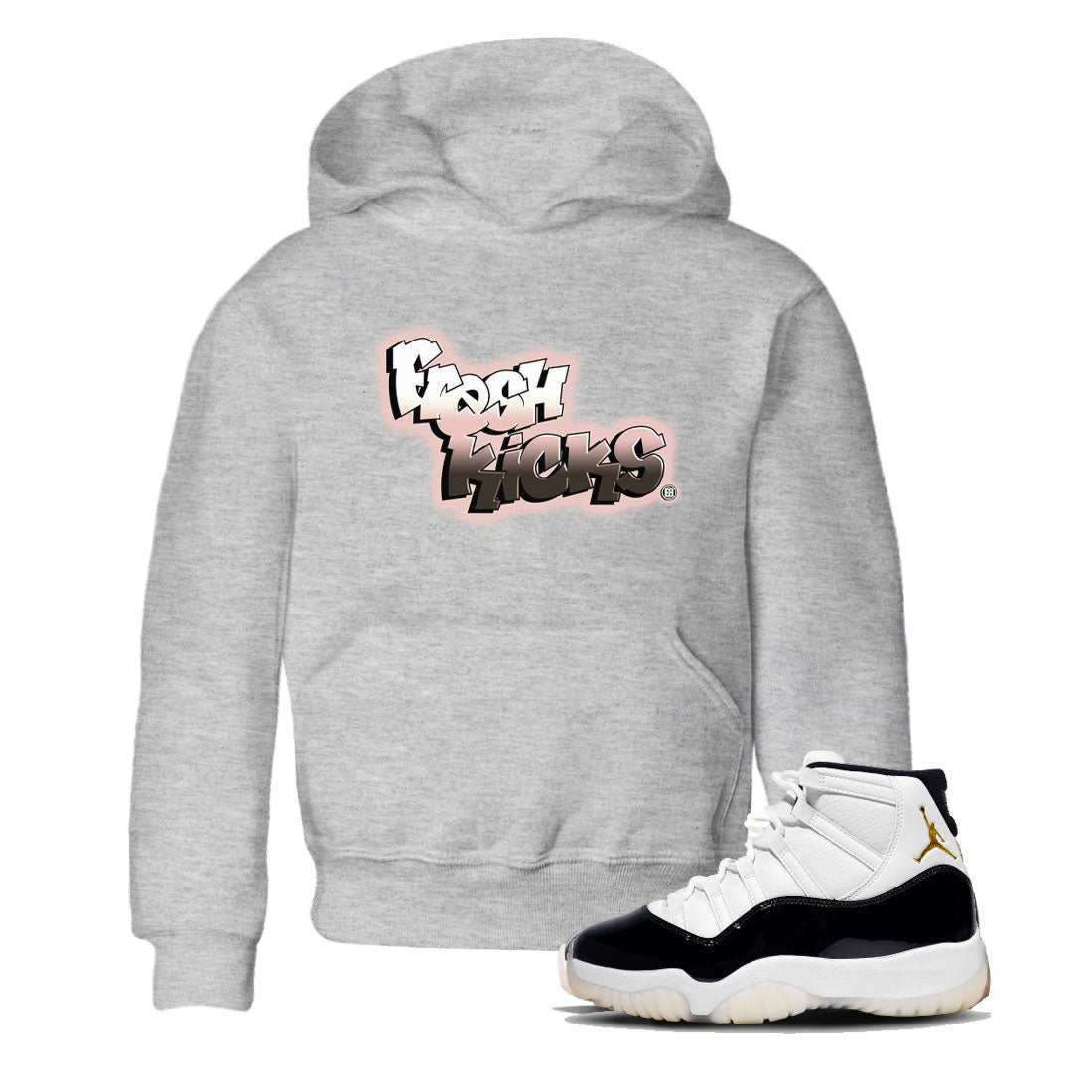 11s Neapolitan sneaker shirt to match jordans Fresh Kicks sneaker tees Air Jordan 11 Neapolitan SNRT Sneaker Tees Sneaker Matching Clothing Brand Baby Toddler Heather Grey 1 T-Shirt