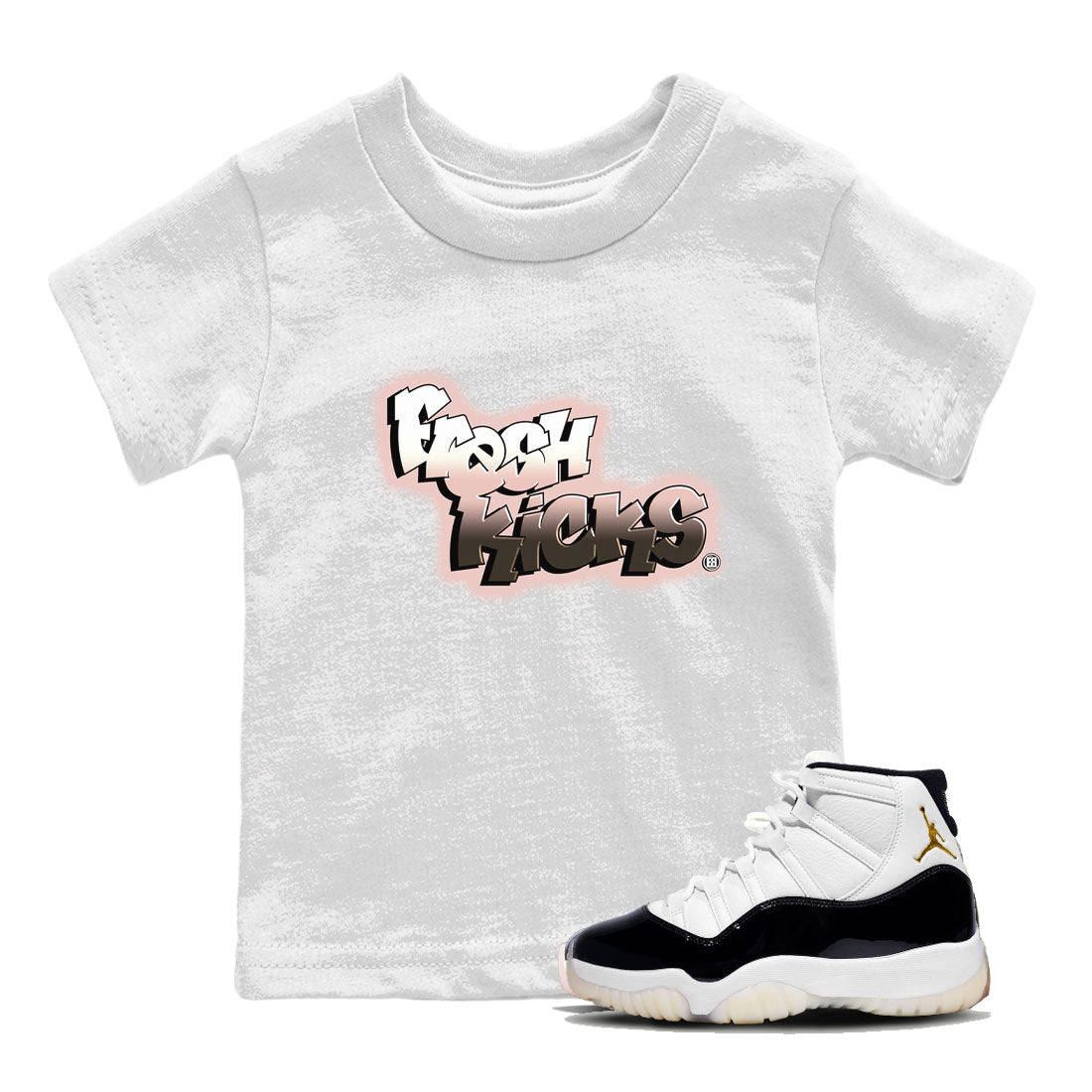 11s Neapolitan sneaker shirt to match jordans Fresh Kicks sneaker tees Air Jordan 11 Neapolitan SNRT Sneaker Tees Sneaker Matching Clothing Brand Baby Toddler White 1 T-Shirt
