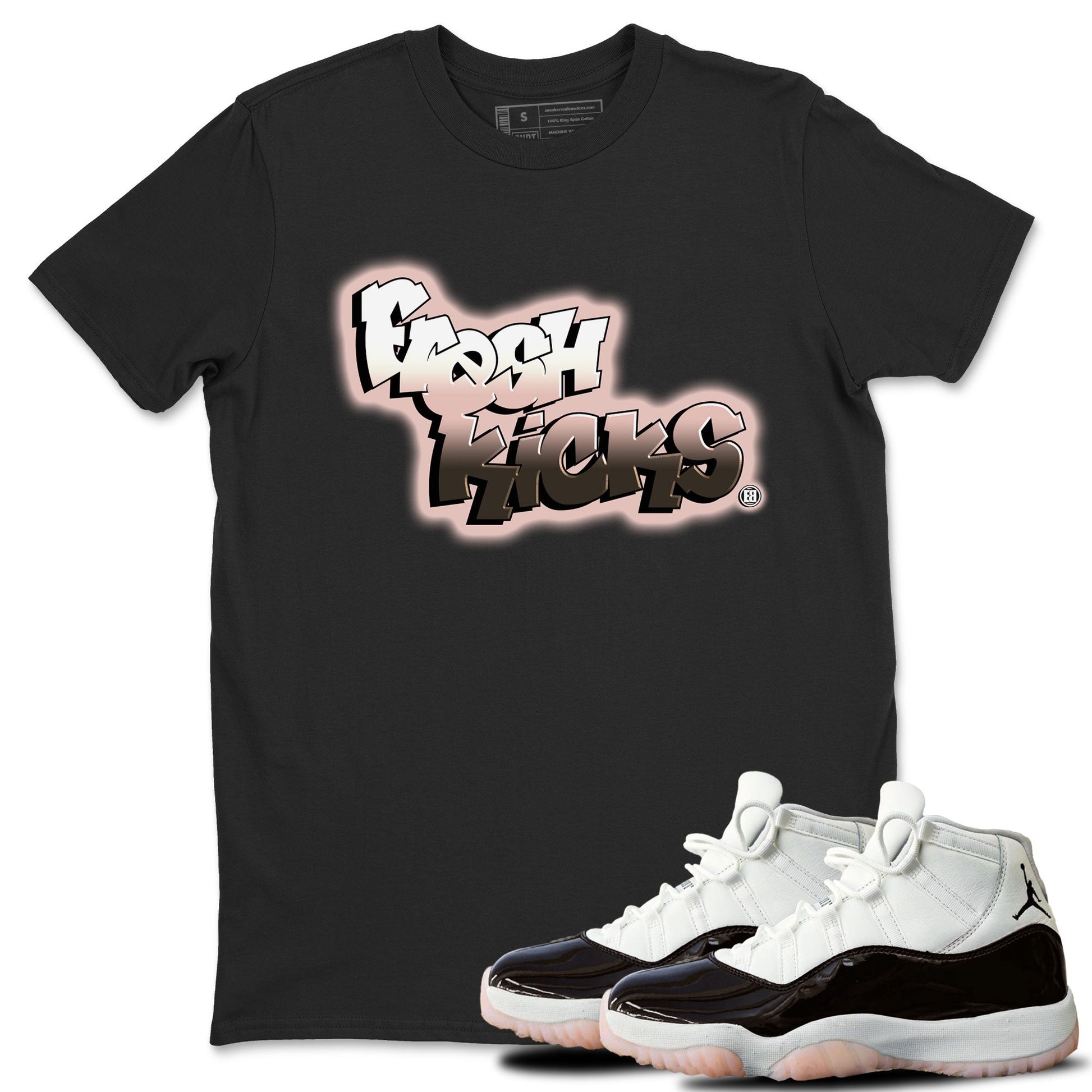 11s Neapolitan sneaker shirt to match jordans Fresh Kicks sneaker tees Air Jordan 11 Neapolitan SNRT Sneaker Tees Sneaker Matching Clothing Brand Unisex Sneaker Tee Black 1 T-Shirt