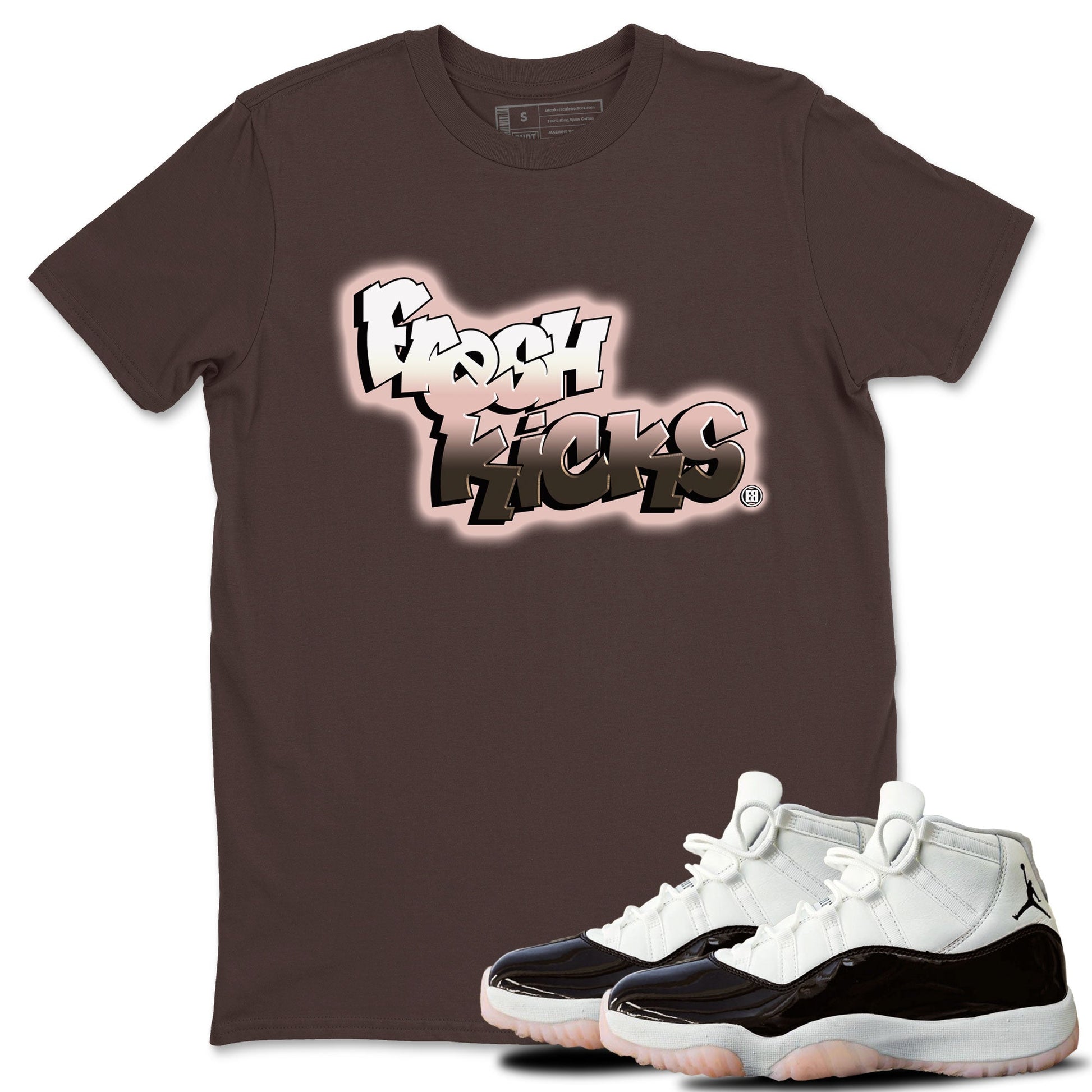 11s Neapolitan sneaker shirt to match jordans Fresh Kicks sneaker tees Air Jordan 11 Neapolitan SNRT Sneaker Tees Sneaker Matching Clothing Brand Unisex Sneaker Tee Dark Chocolate 1 T-Shirt