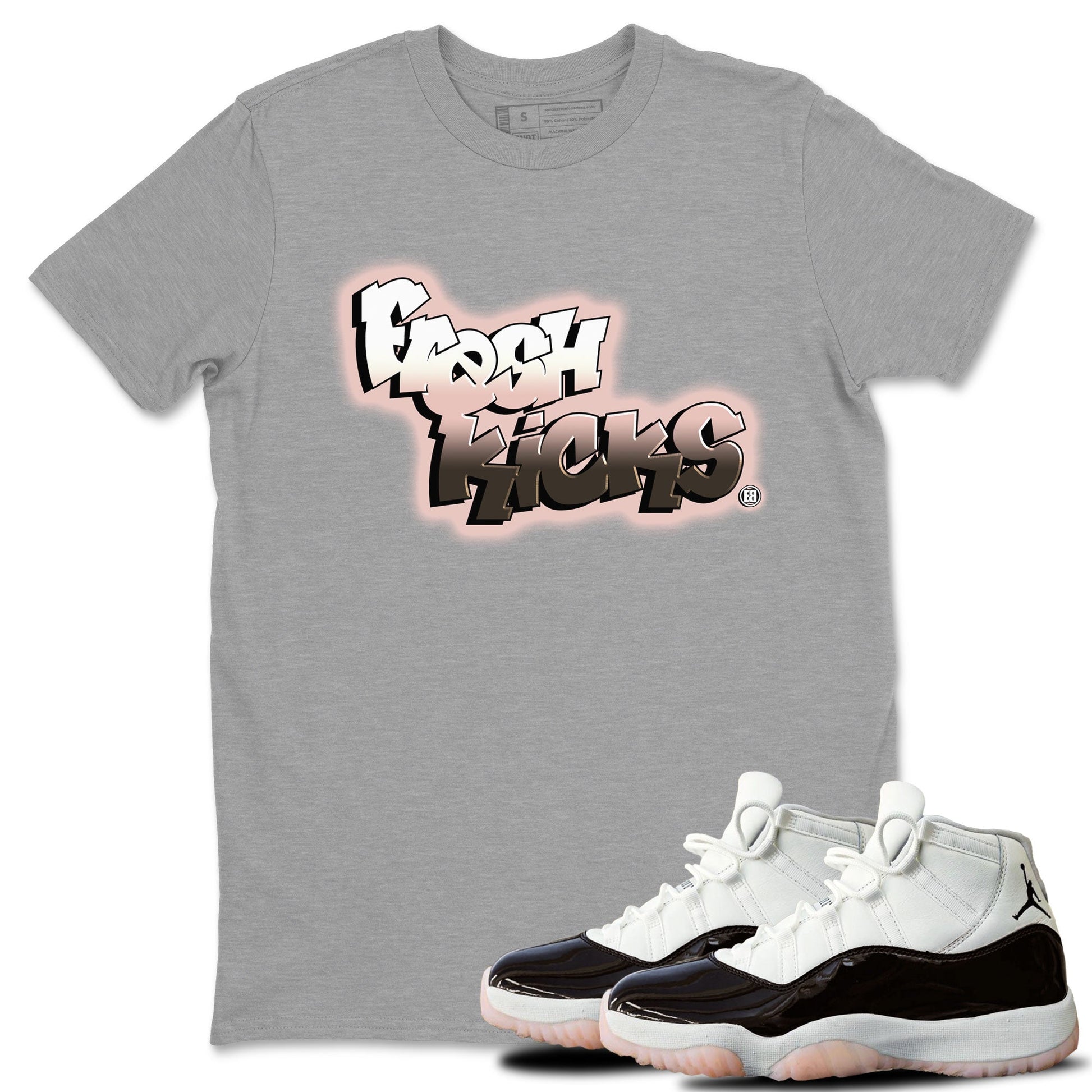 11s Neapolitan sneaker shirt to match jordans Fresh Kicks sneaker tees Air Jordan 11 Neapolitan SNRT Sneaker Tees Sneaker Matching Clothing Brand Unisex Sneaker Tee Heather Grey 1 T-Shirt