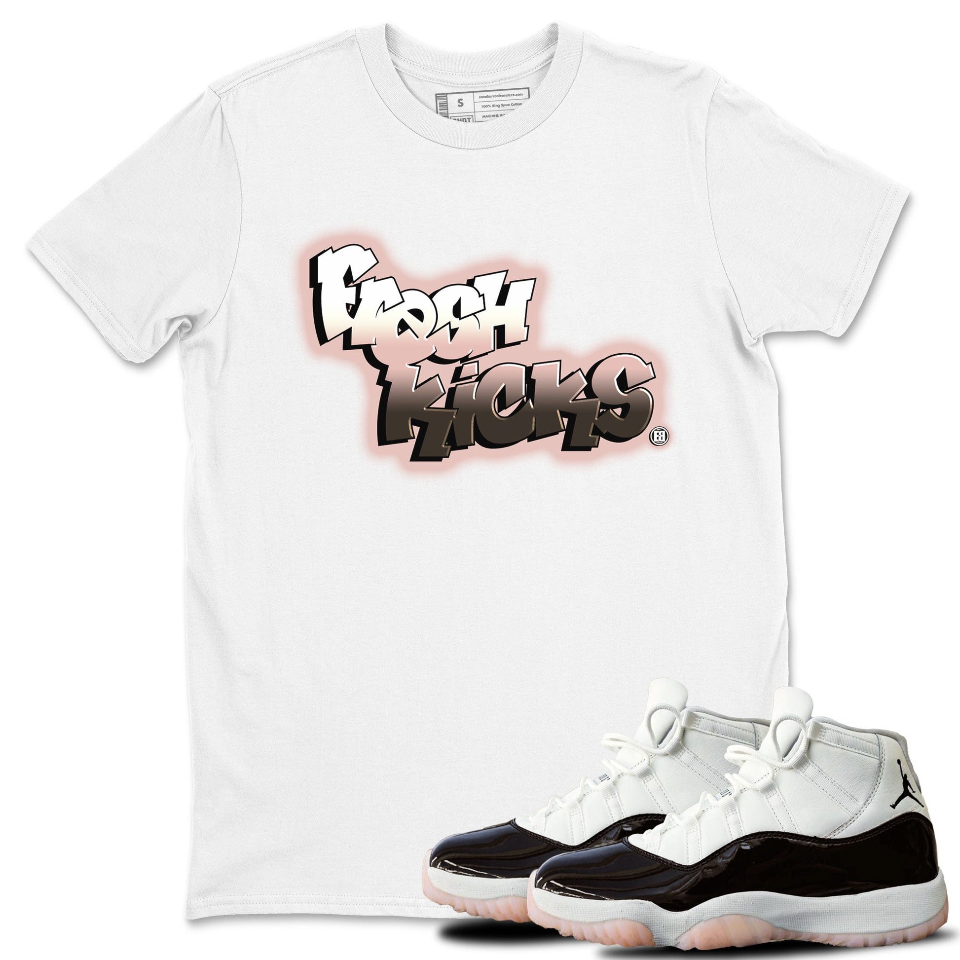 11s Neapolitan sneaker shirt to match jordans Fresh Kicks sneaker tees Air Jordan 11 Neapolitan SNRT Sneaker Tees Sneaker Matching Clothing Brand Unisex Sneaker Tee White 1 T-Shirt