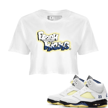 Air Jordan 5 A Ma Maniere x Photon Dust shirt to match jordans Fresh Kicks sneaker tees Air Jordan 5 x A Ma Maniere "Dawn" SNRT Sneaker Tees Sneaker Matching Clothing Brand White 1 Crop T-Shirt