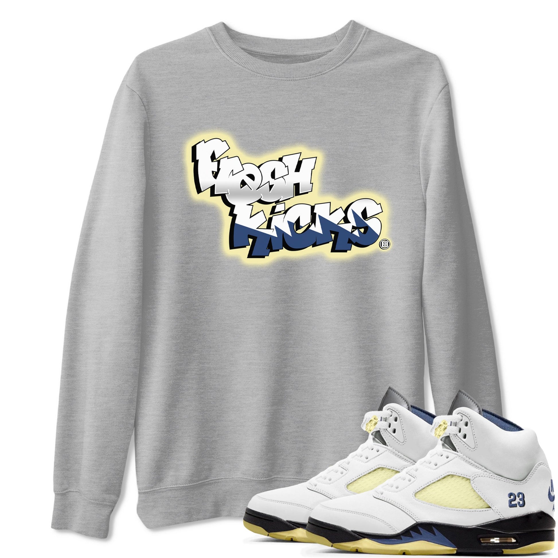 Air Jordan 5 A Ma Maniere x Photon Dust shirt to match jordans Fresh Kicks sneaker tees Air Jordan 5 x A Ma Maniere "Dawn" SNRT Sneaker Tees Sneaker Matching Clothing Brand Unisex Sneaker Tee Heather Grey 1 T-Shirt