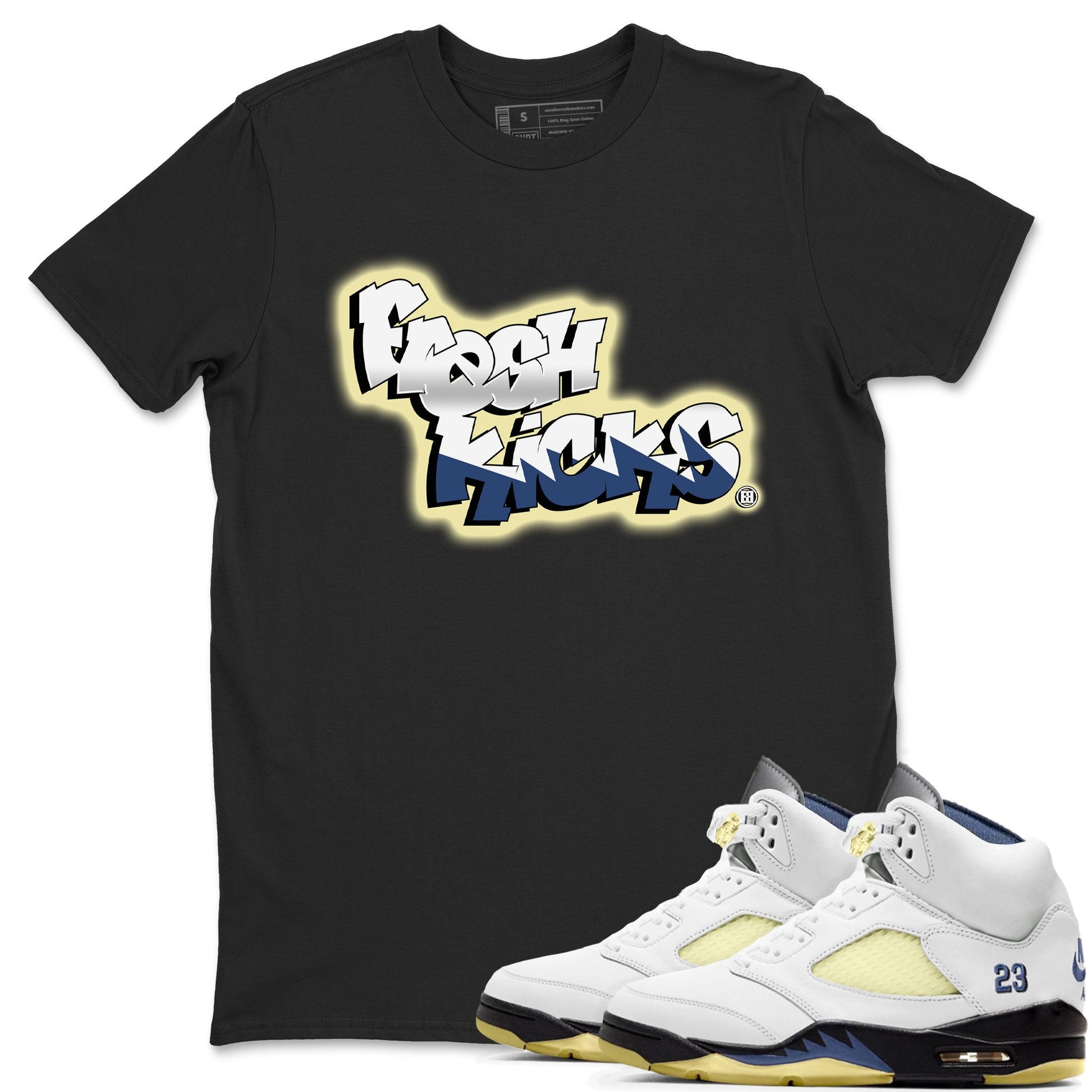 Air Jordan 5 A Ma Maniere x Photon Dust shirt to match jordans Fresh Kicks sneaker tees Air Jordan 5 x A Ma Maniere "Dawn" SNRT Sneaker Tees Sneaker Matching Clothing Brand Unisex Sneaker Tee Black 1 T-Shirt