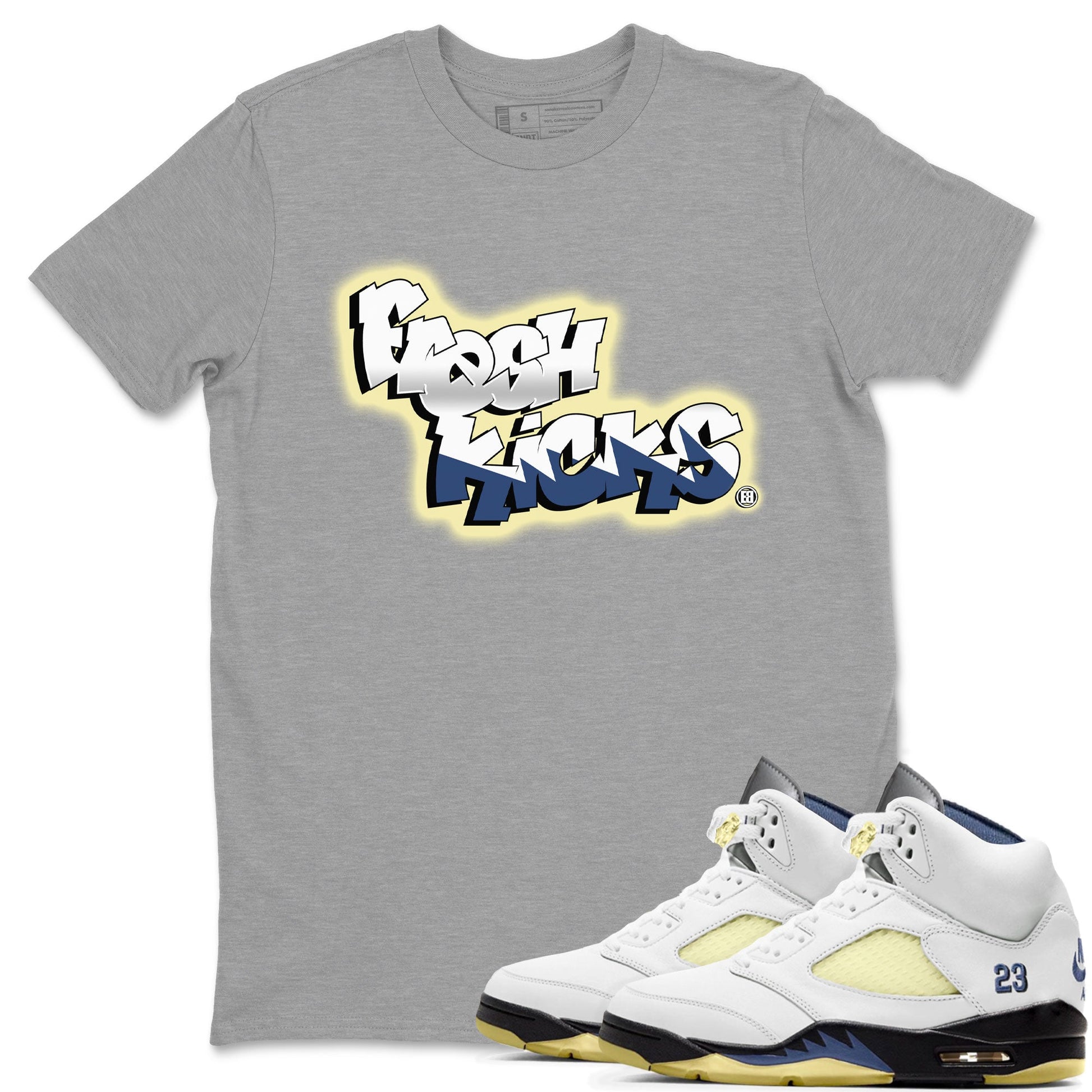 Air Jordan 5 A Ma Maniere x Photon Dust shirt to match jordans Fresh Kicks sneaker tees Air Jordan 5 x A Ma Maniere "Dawn" SNRT Sneaker Tees Sneaker Matching Clothing Brand Unisex Sneaker Tee Heather Grey 1 T-Shirt