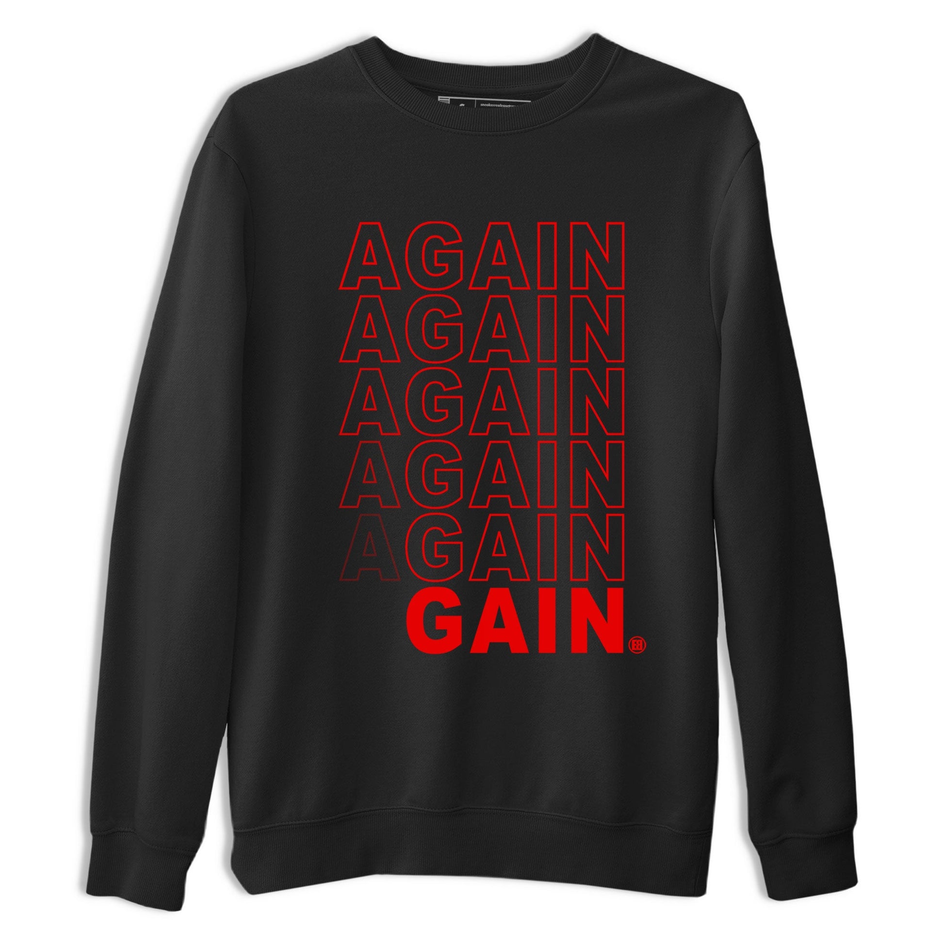 Air Jordan 1 University Red shirt to match jordans Gain Again sneaker tees Jordan 1 Low University Red SNRT Sneaker Release Tees Crew Neck Casual Unisex Black 2 T-Shirt