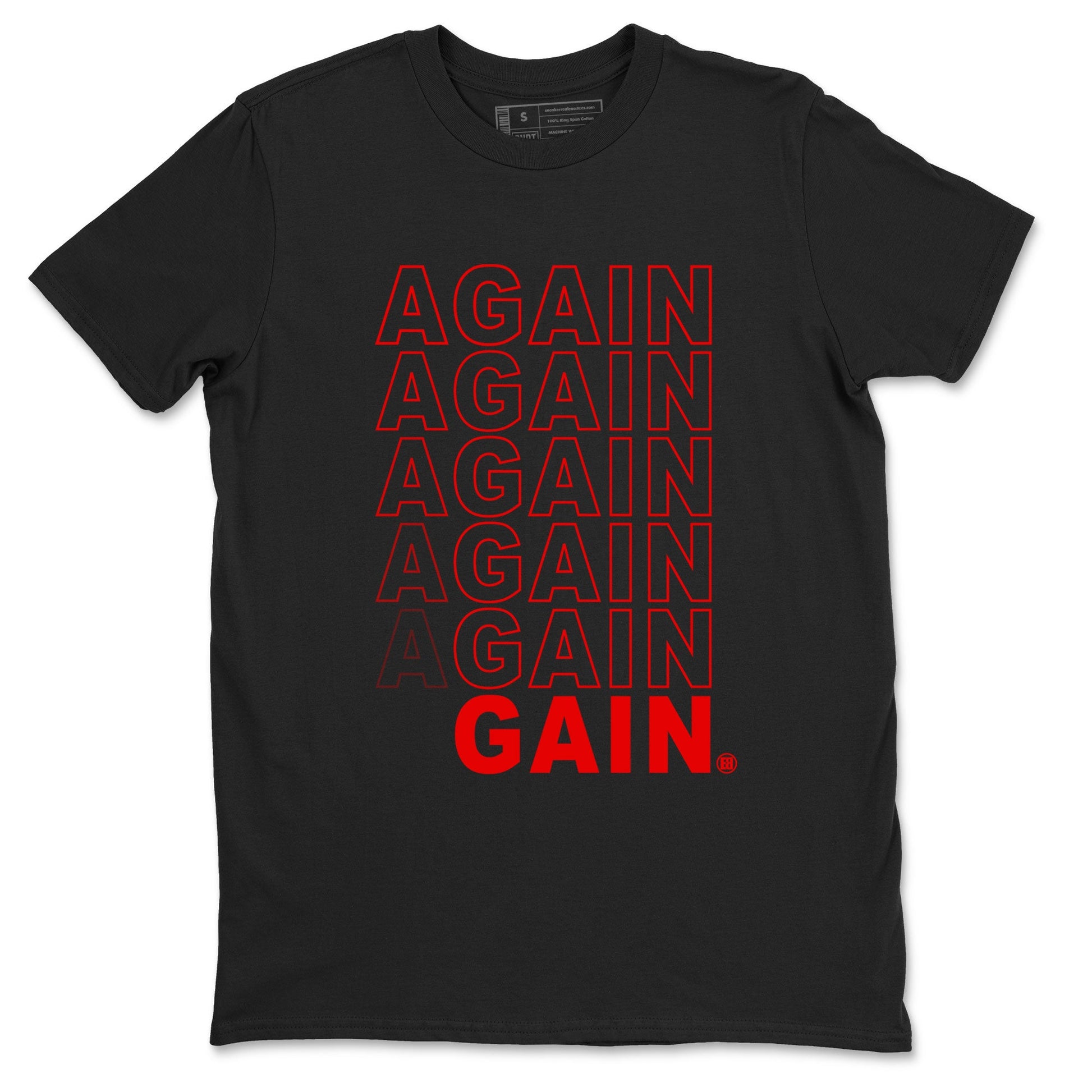 Air Jordan 1 University Red shirt to match jordans Gain Again sneaker tees Jordan 1 Low University Red SNRT Sneaker Release Tees Crew Neck Casual Unisex Black 2 T-Shirt