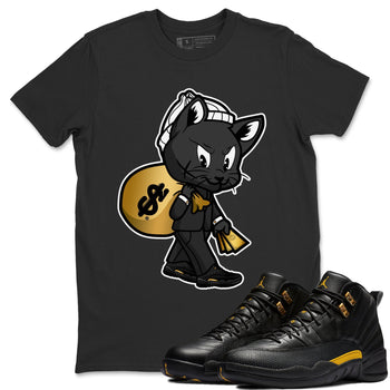Jordan 12 Black Taxi Sneaker Match Tees Gangster Cat Sneaker Tees Jordan 12 Black Taxi Sneaker Release Tees Unisex Shirts