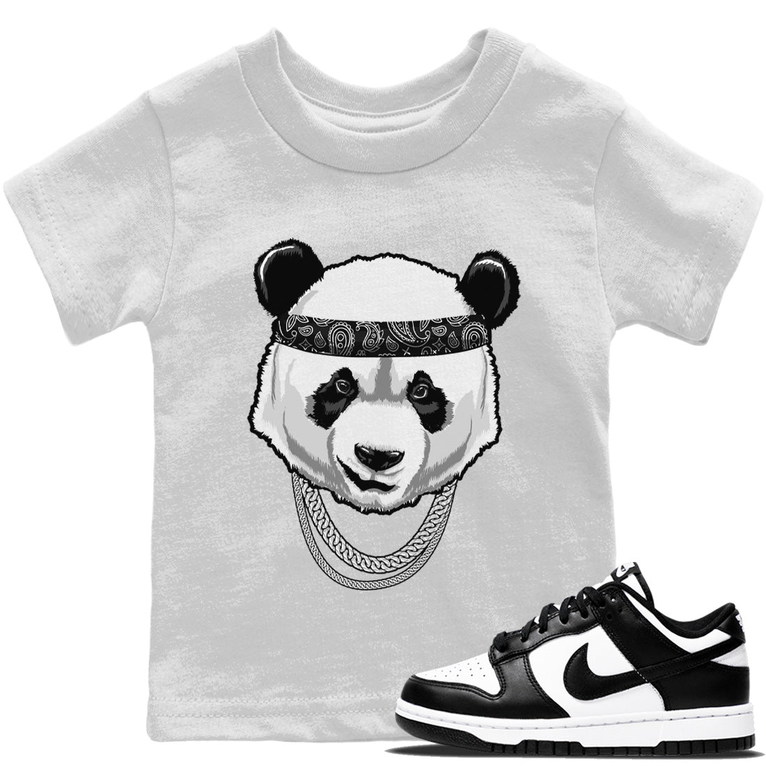 Dunk Panda Sneaker Match Tees Gangster Panda Sneaker Tees Dunk Panda Sneaker Release Tees Kids Shirts