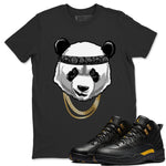 Jordan 12 Black Taxi Sneaker Match Tees Gangster Panda Sneaker Tees Jordan 12 Black Taxi Sneaker Release Tees Unisex Shirts