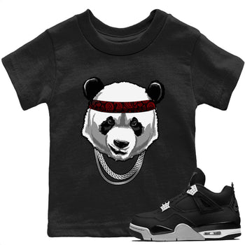Jordan 4 Black Canvas Sneaker Match Tees Gangster Panda Sneaker Tees Jordan 4 Black Canvas Sneaker Release Tees Kids Shirts