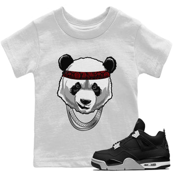 Jordan 4 Black Canvas Sneaker Match Tees Gangster Panda Sneaker Tees Jordan 4 Black Canvas Sneaker Release Tees Kids Shirts