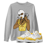 Jordan 11 Yellow Python Sneaker Match Tees Gangster Women Sneaker Tees Jordan 11 Yellow Python Sneaker Release Tees Unisex Shirts