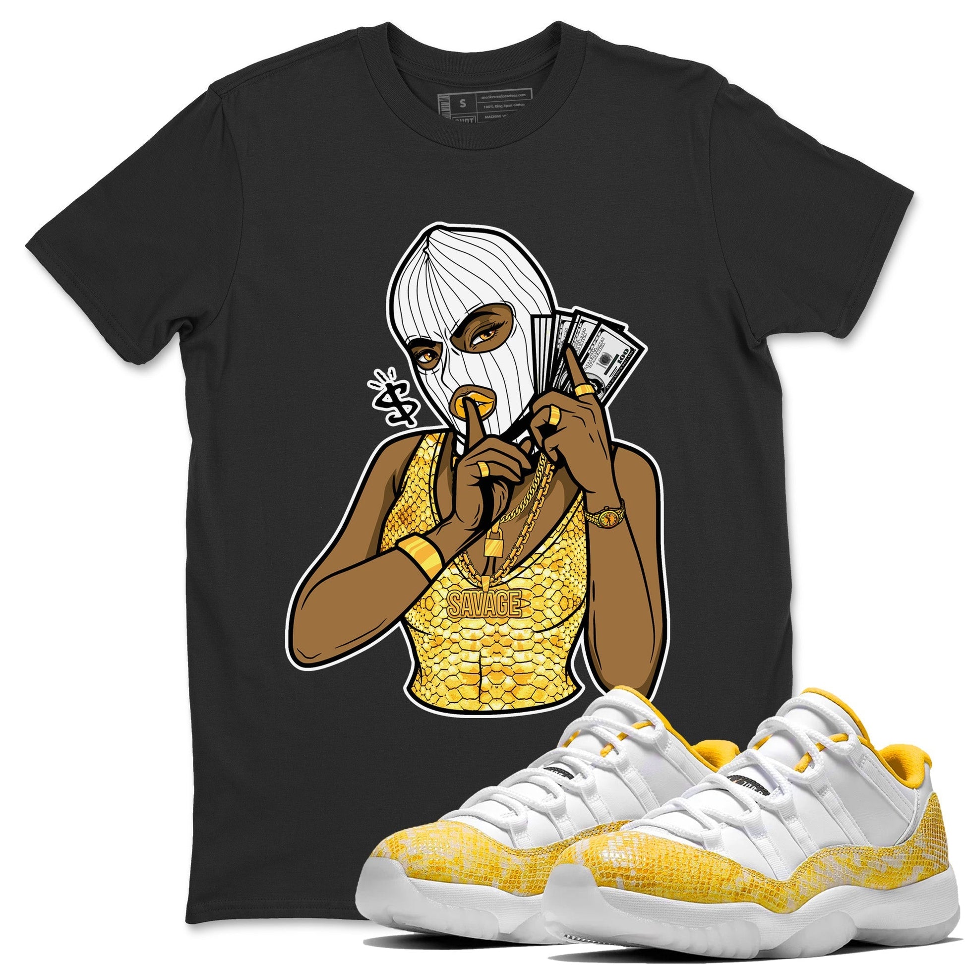 Jordan 11 Yellow Python Sneaker Match Tees Gangster Women Sneaker Tees Jordan 11 Yellow Python Sneaker Release Tees Unisex Shirts