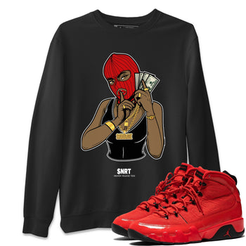 Jordan 9 Chile Red Sneaker Match Tees Gangster Women Sneaker Tees Jordan 9 Chile Red Sneaker Release Tees Unisex Shirts