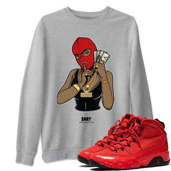 Jordan 9 Chile Red Sneaker Match Tees Gangster Women Sneaker Tees Jordan 9 Chile Red Sneaker Release Tees Unisex Shirts
