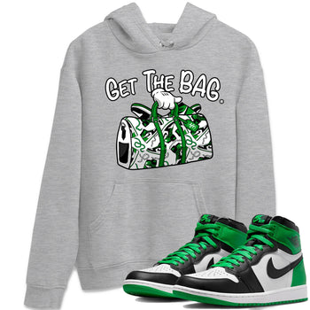 Air Jordan 1 Celtics Sneaker Match Tees Get The Bag Sneaker Tees Air Jordan 1 Retro Celtics Sneaker Release Tees Unisex Shirts Heather Grey 1