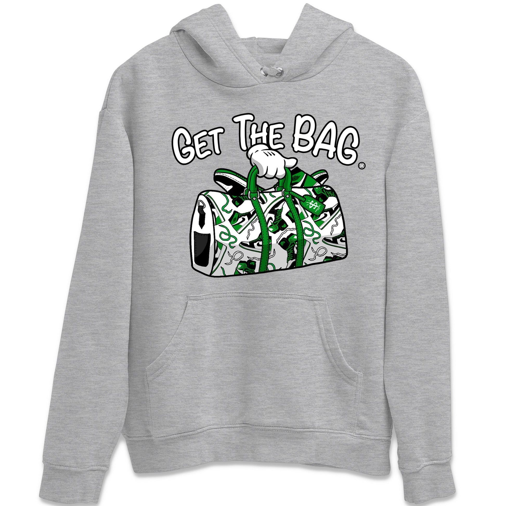 Air Jordan 1 Celtics Sneaker Match Tees Get The Bag Sneaker Tees Air Jordan 1 Retro Celtics Sneaker Release Tees Unisex Shirts Heather Grey 2