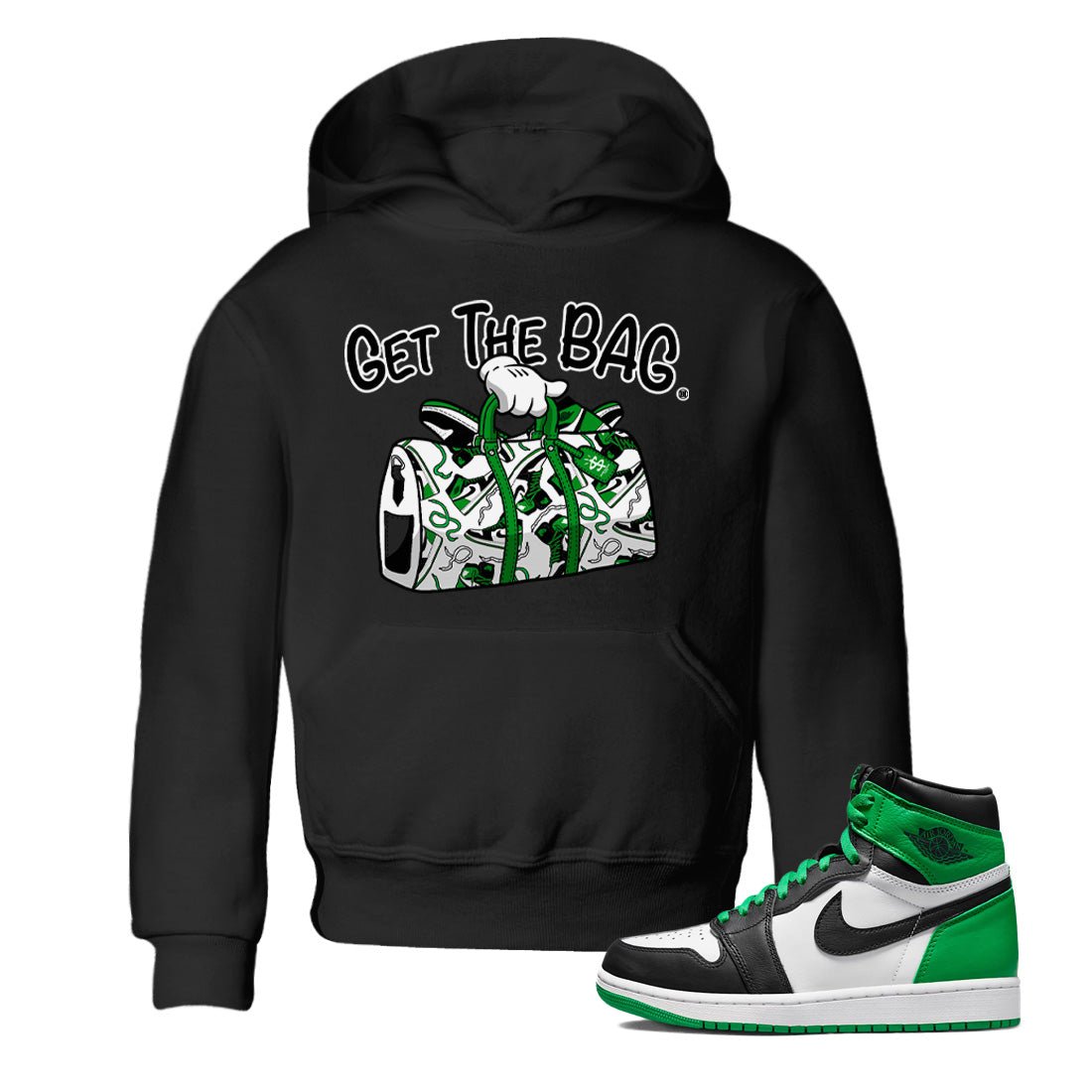 Get The Bag Kids Tops - Air Jordan 1 Celtics - SNRT Sneaker Tee