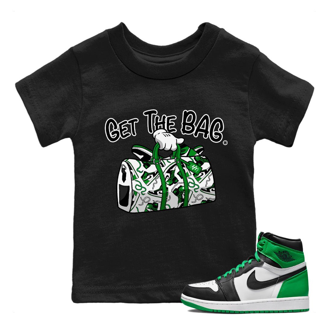 Get The Bag Kids Tops - Air Jordan 1 Celtics - SNRT Sneaker Tee