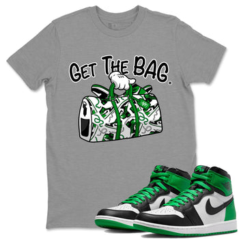 Air Jordan 1 Celtics Get The Bag Crew Neck Sneaker Tees Air Jordan 1 Retro Celtics Sneaker T-Shirts Size Chart
