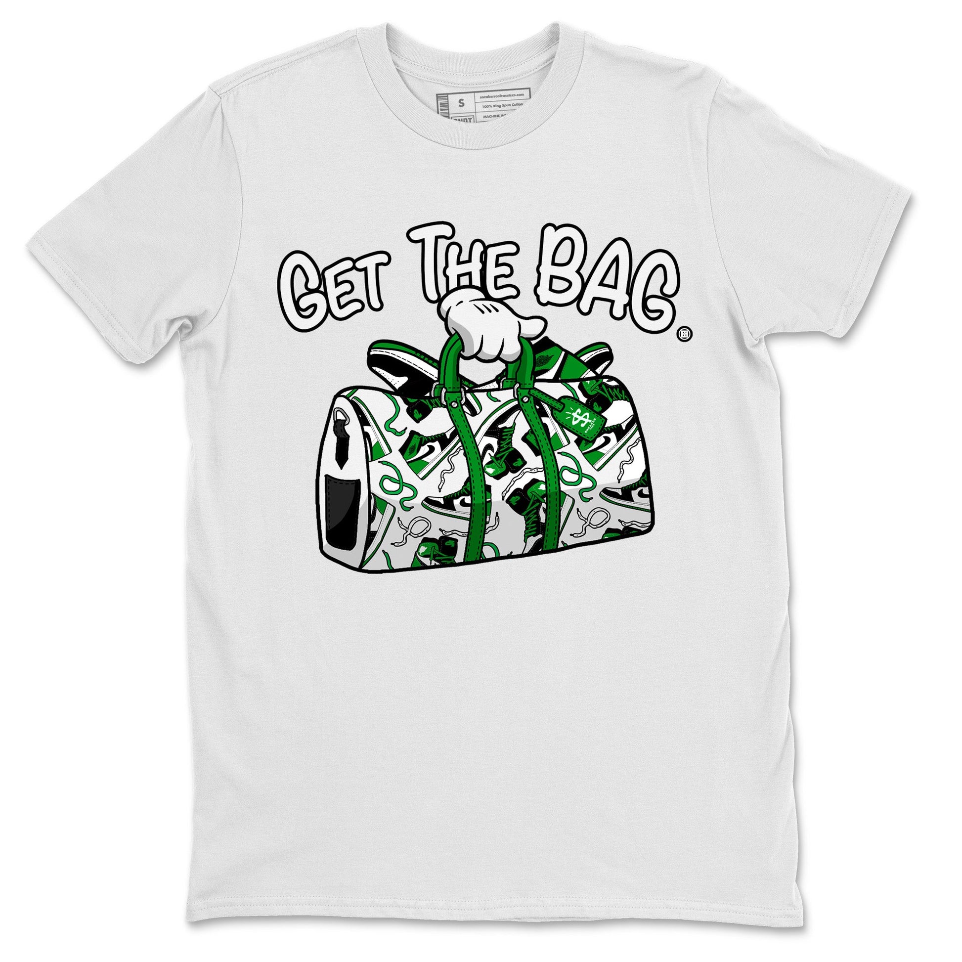 Air Jordan 1 Celtics Sneaker Match Tees Get The Bag Sneaker Tees Air Jordan 1 Retro Celtics Sneaker Release Tees Unisex Shirts White 2