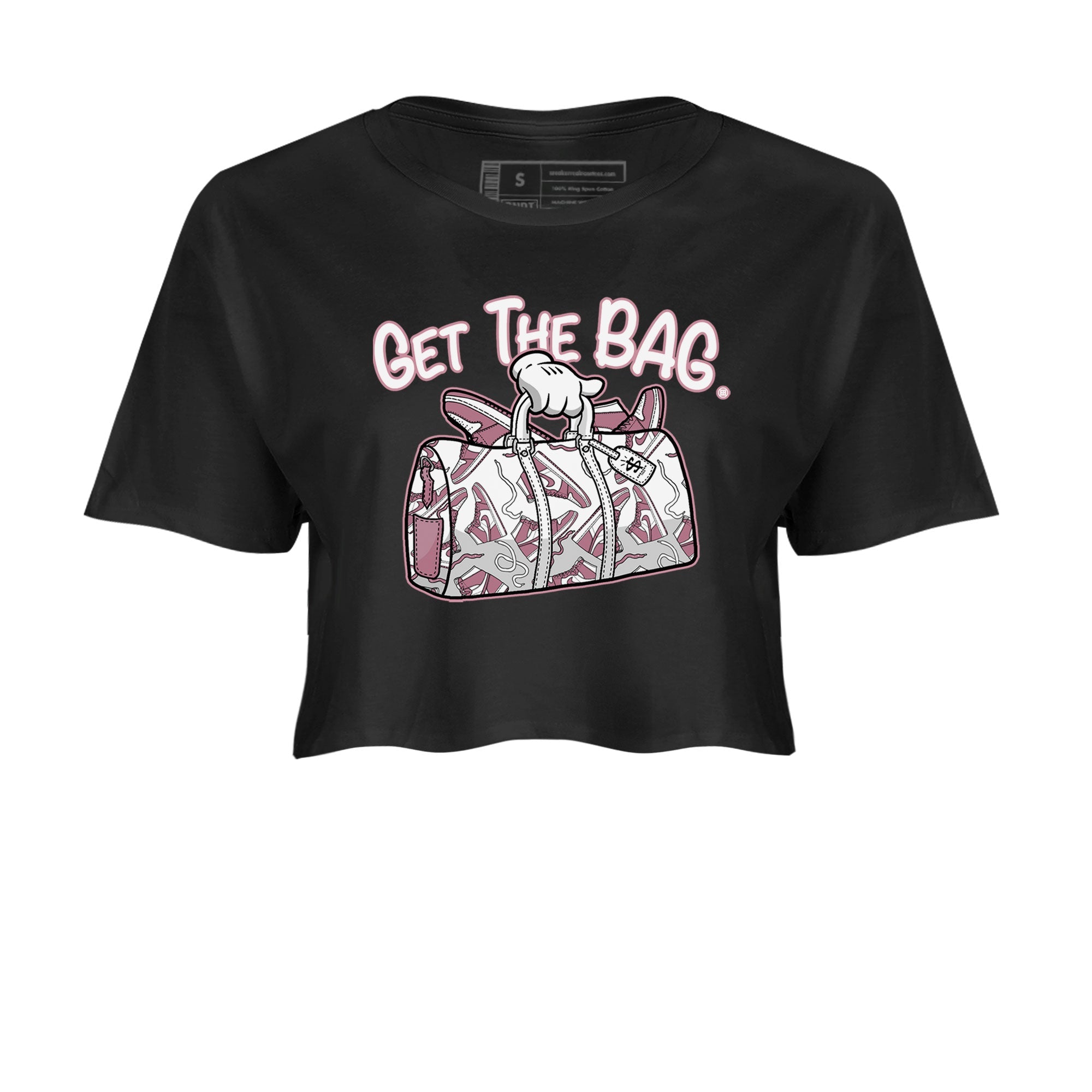Air Jordan 1 Mauve shirt to match jordans Get The Bag sneaker tees AJ1 High OG Mauve SNRT Sneaker Release Tees Crew Neck T-ShirtBlack 2 Crop T-Shirt