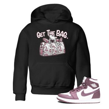 Air Jordan 1 Mauve shirt to match jordans Get The Bag sneaker tees AJ1 High OG Mauve SNRT Sneaker Release Tees Crew Neck T-ShirtBaby Toddler Black 1 T-Shirt