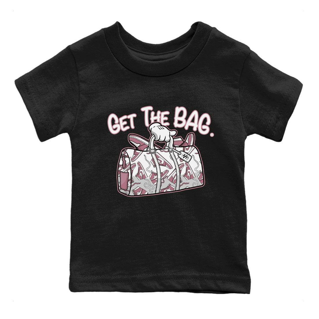 Air Jordan 1 Mauve shirt to match jordans Get The Bag sneaker tees AJ1 High OG Mauve SNRT Sneaker Release Tees Crew Neck T-ShirtBaby Toddler Black 2 T-Shirt