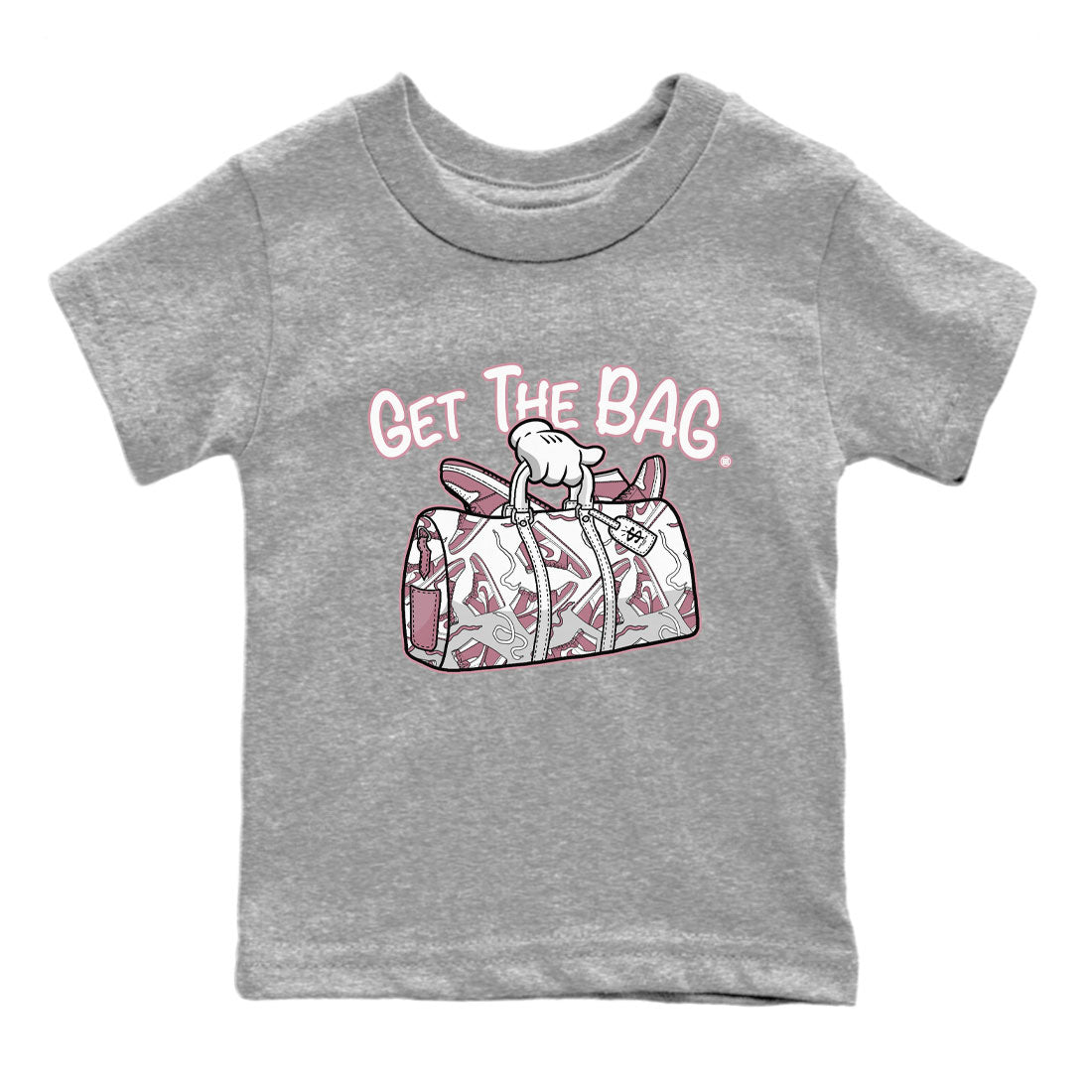Air Jordan 1 Mauve shirt to match jordans Get The Bag sneaker tees AJ1 High OG Mauve SNRT Sneaker Release Tees Crew Neck T-ShirtBaby Toddler Heather Grey 2 T-Shirt