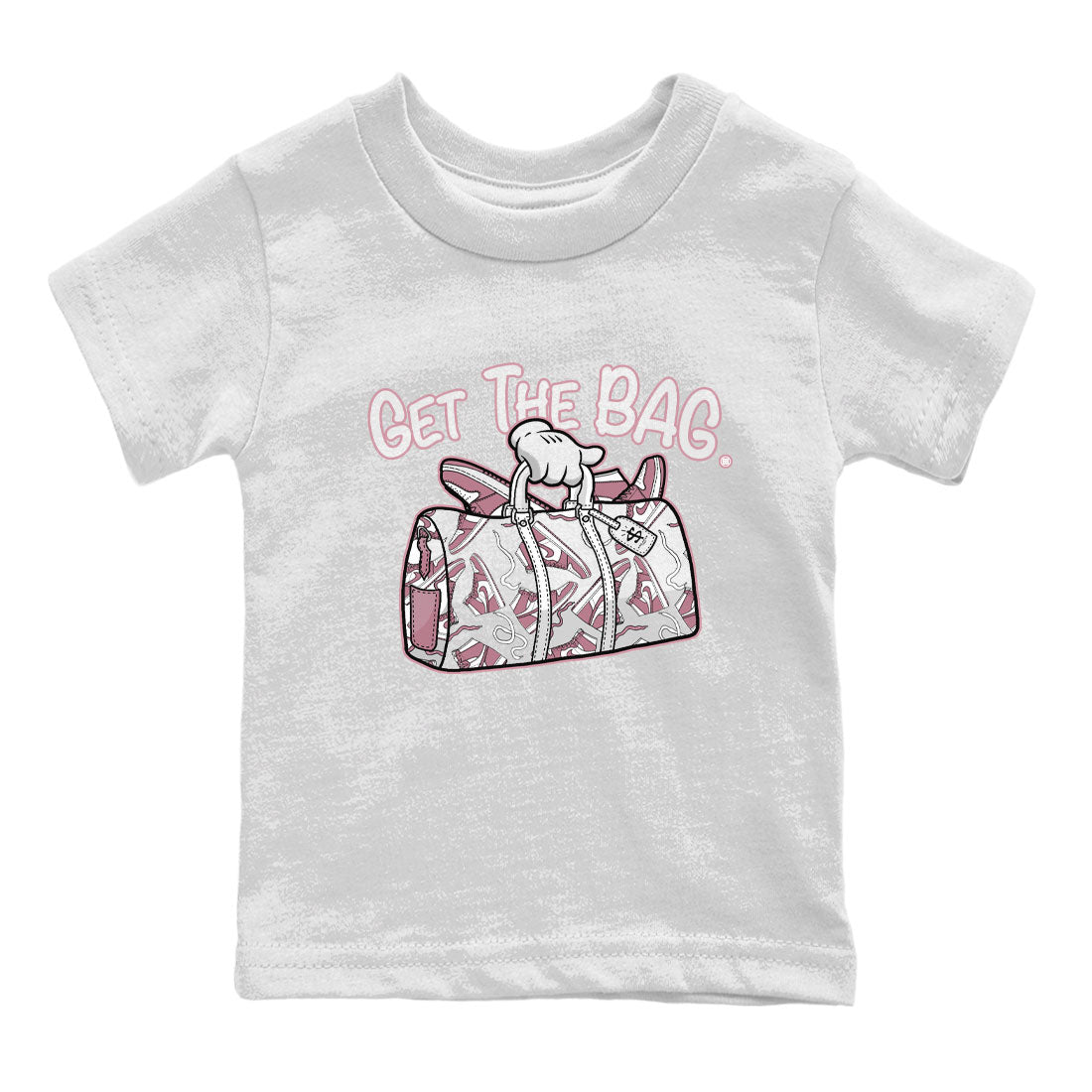 Air Jordan 1 Mauve shirt to match jordans Get The Bag sneaker tees AJ1 High OG Mauve SNRT Sneaker Release Tees Crew Neck T-ShirtBaby Toddler White 2 T-Shirt