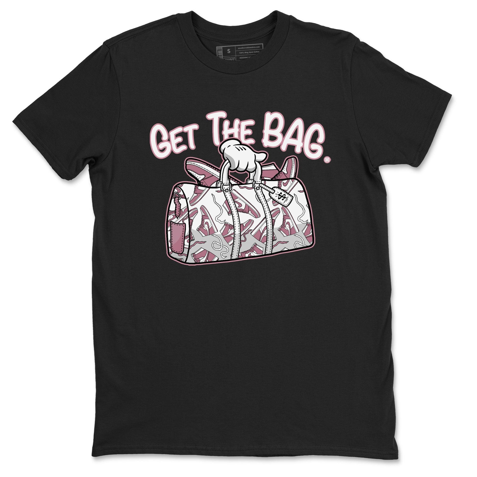Air Jordan 1 Mauve shirt to match jordans Get The Bag sneaker tees AJ1 High OG Mauve SNRT Sneaker Release Tees Crew Neck T-ShirtUnisex Black 2 T-Shirt