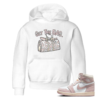Air Jordan 1 Washed Pink Sneaker Match Tees Get The Bag Sneaker Tees Air Jordan 1 High OG WMNS Washed Pink Tees Kids Shirts White 1